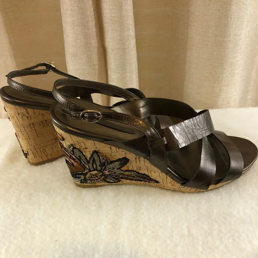 BANDOLINO wedge sandals size 8.5 - Picture 1 of 13
